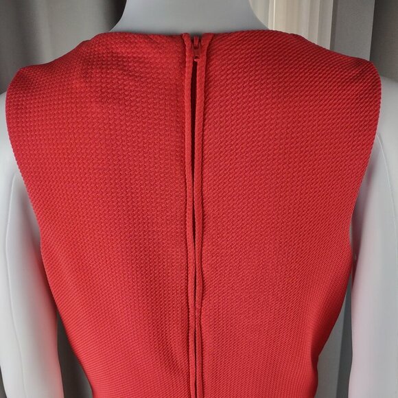Bisou Bisou Textured Knit Coral Sleeveless Midi Dress w/ Pockets Size 10 - Picture 5 of 12